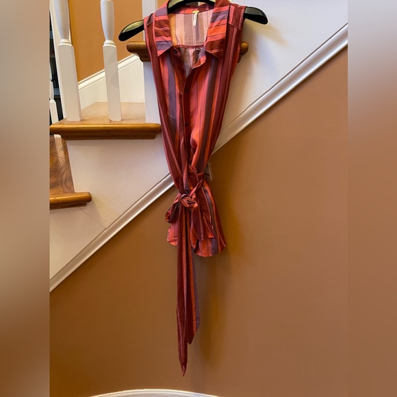 Free People NWT size SM Mackenzie Striped lightweight wrap top - Picture 6 of 8